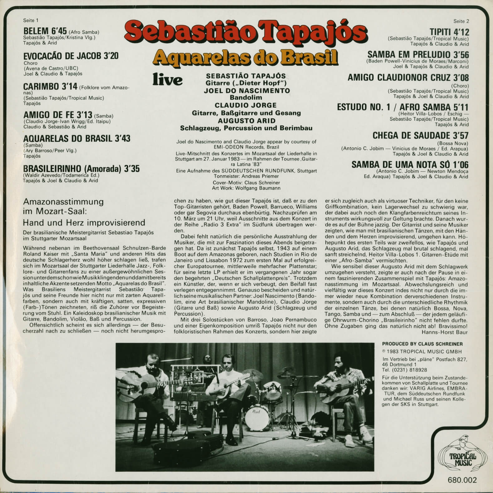 Sebastião Tapajós – Aquarelas Do Brasil Live