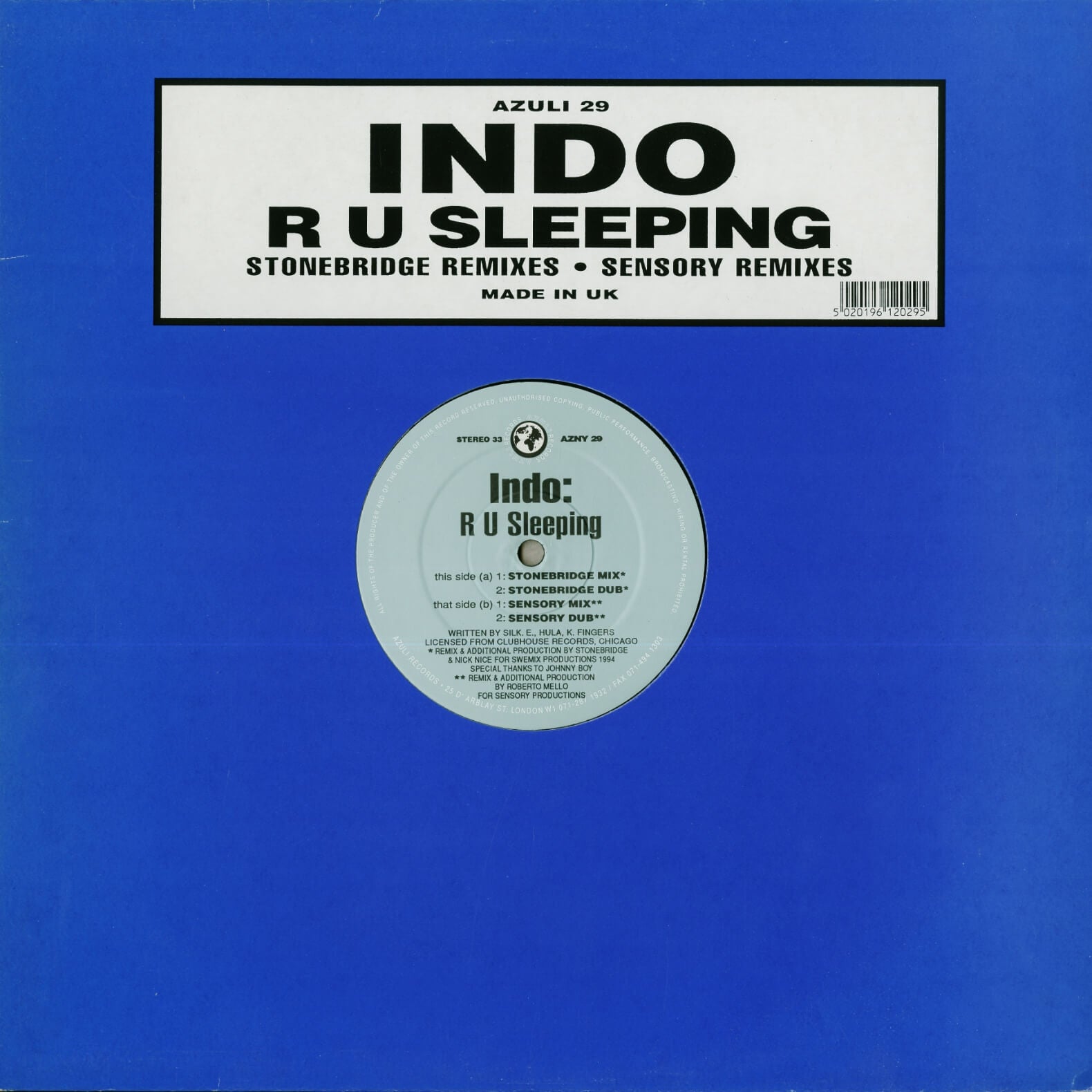 Indo – R U Sleeping (Stonebridge Remixes / Sensory Remixes)