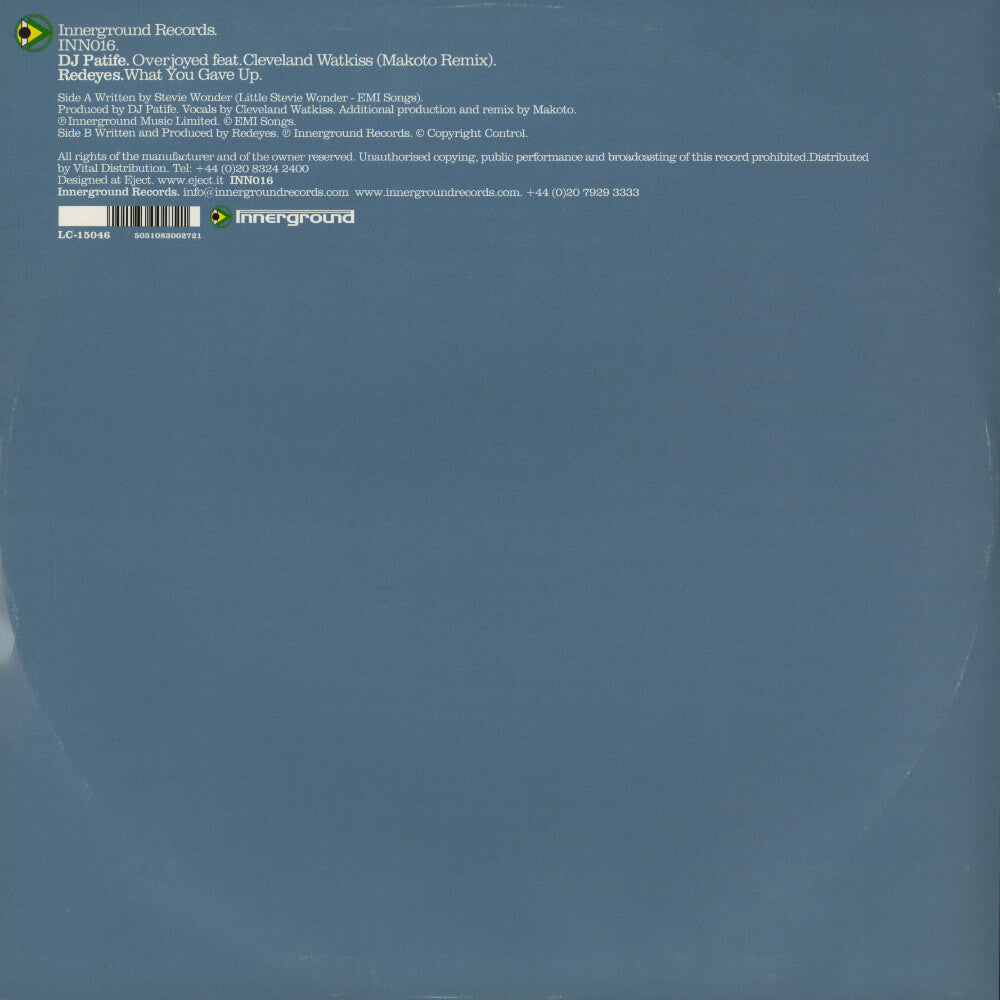DJ Patife / Redeyes – Overjoyed (Makoto Remix) / What You Gave Up