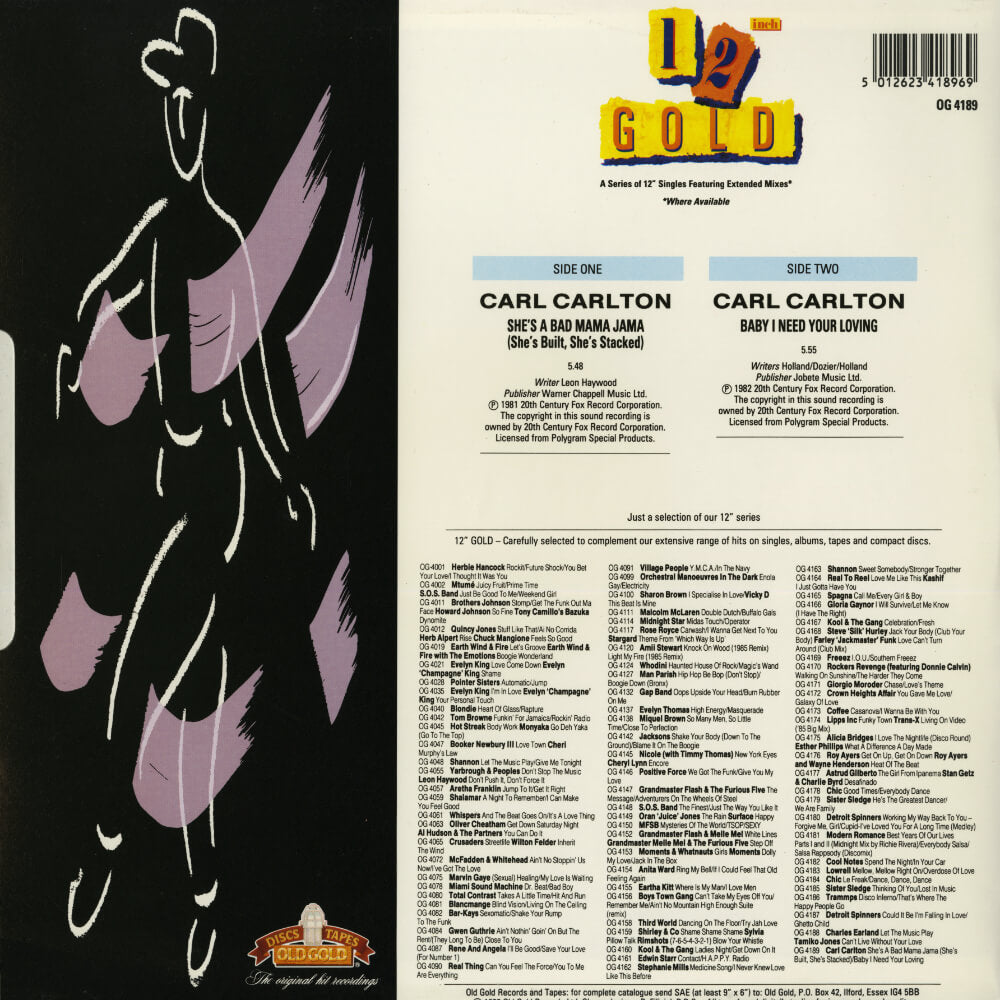 Carl Carlton – She's A Bad Mama Jama (She's Built, She's Stacked) / Baby I Need Your Loving
