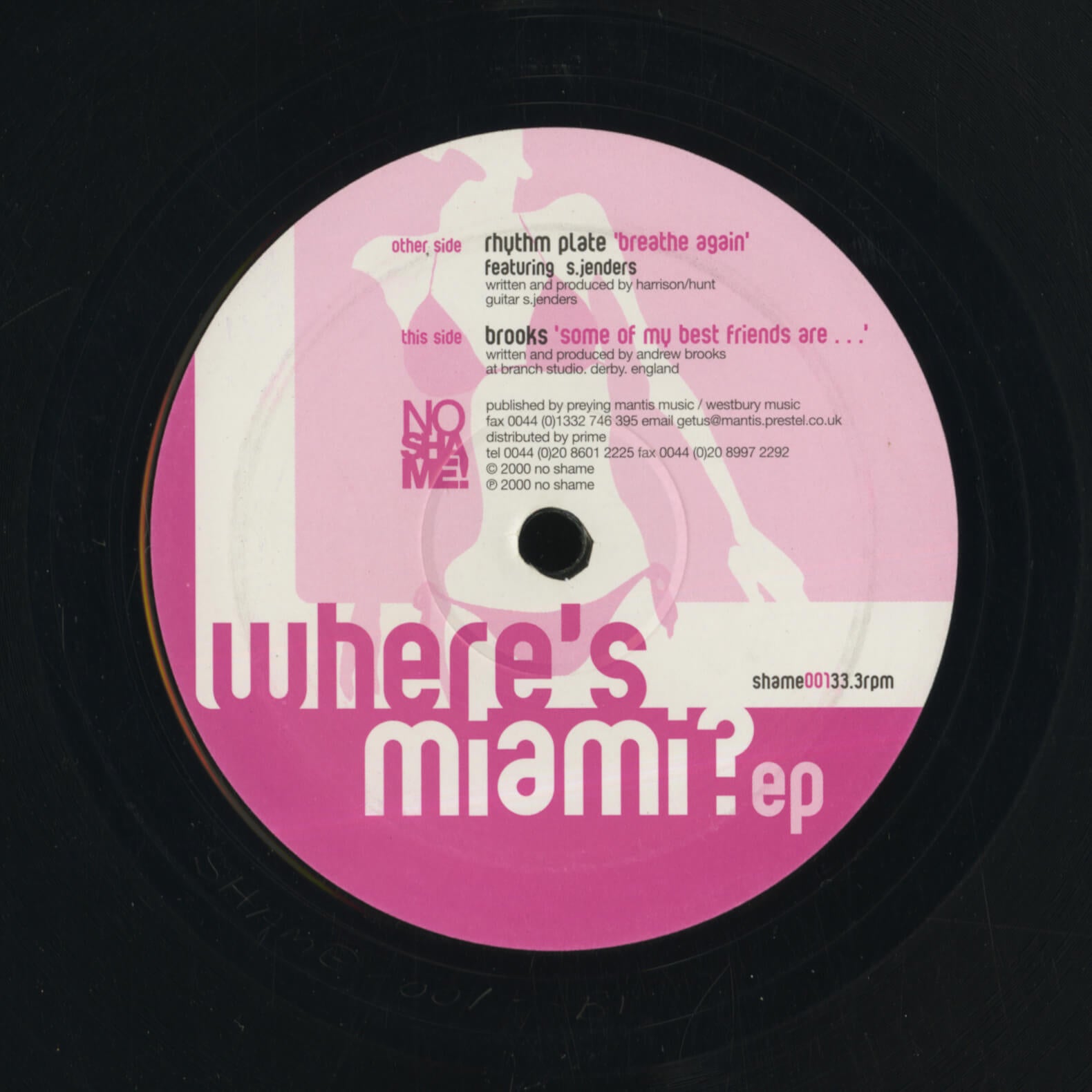 Rhythm Plate Featuring S. Jenders / Brooks – Where's Miami? EP