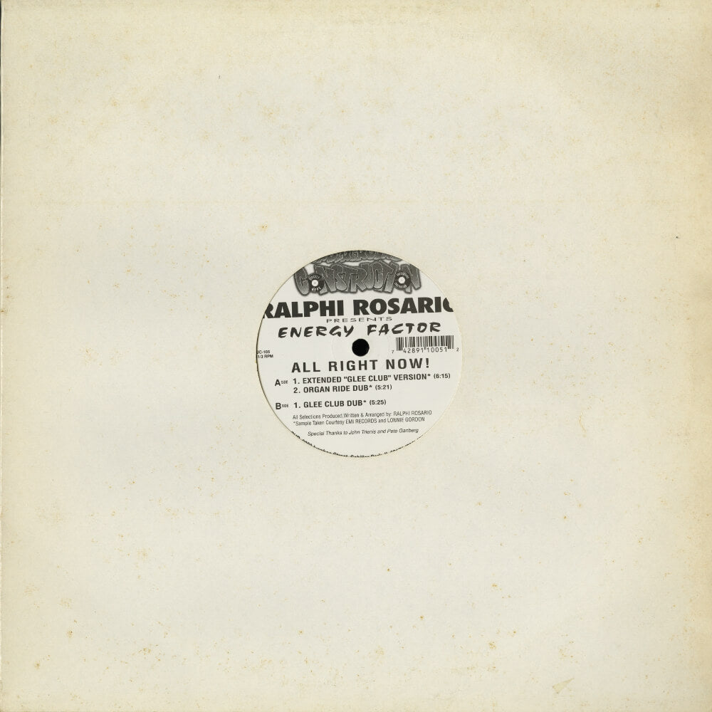 Ralphi Rosario Presents Energy Factor – All Right Now!