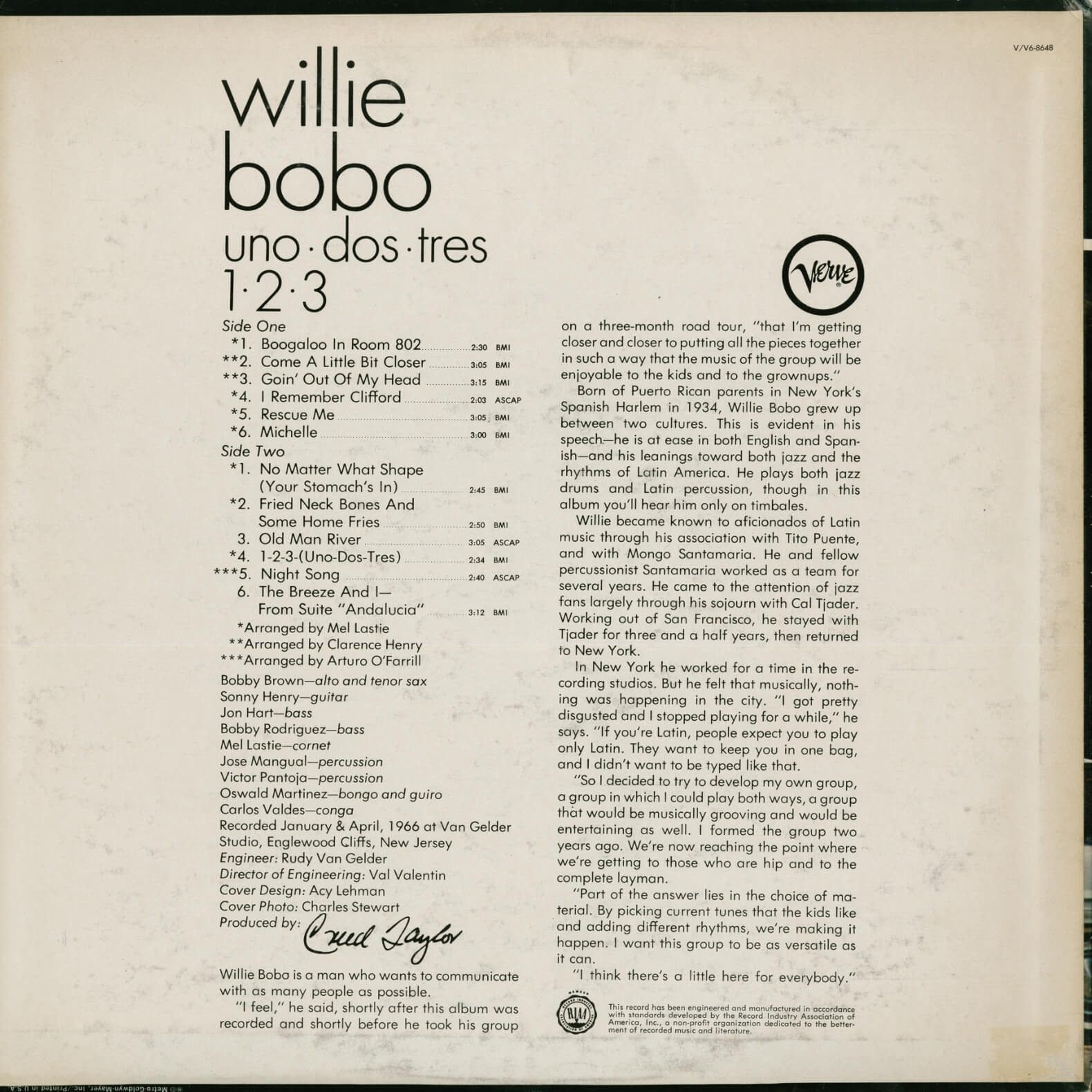 Willie Bobo – Uno Dos Tres 1•2•3
