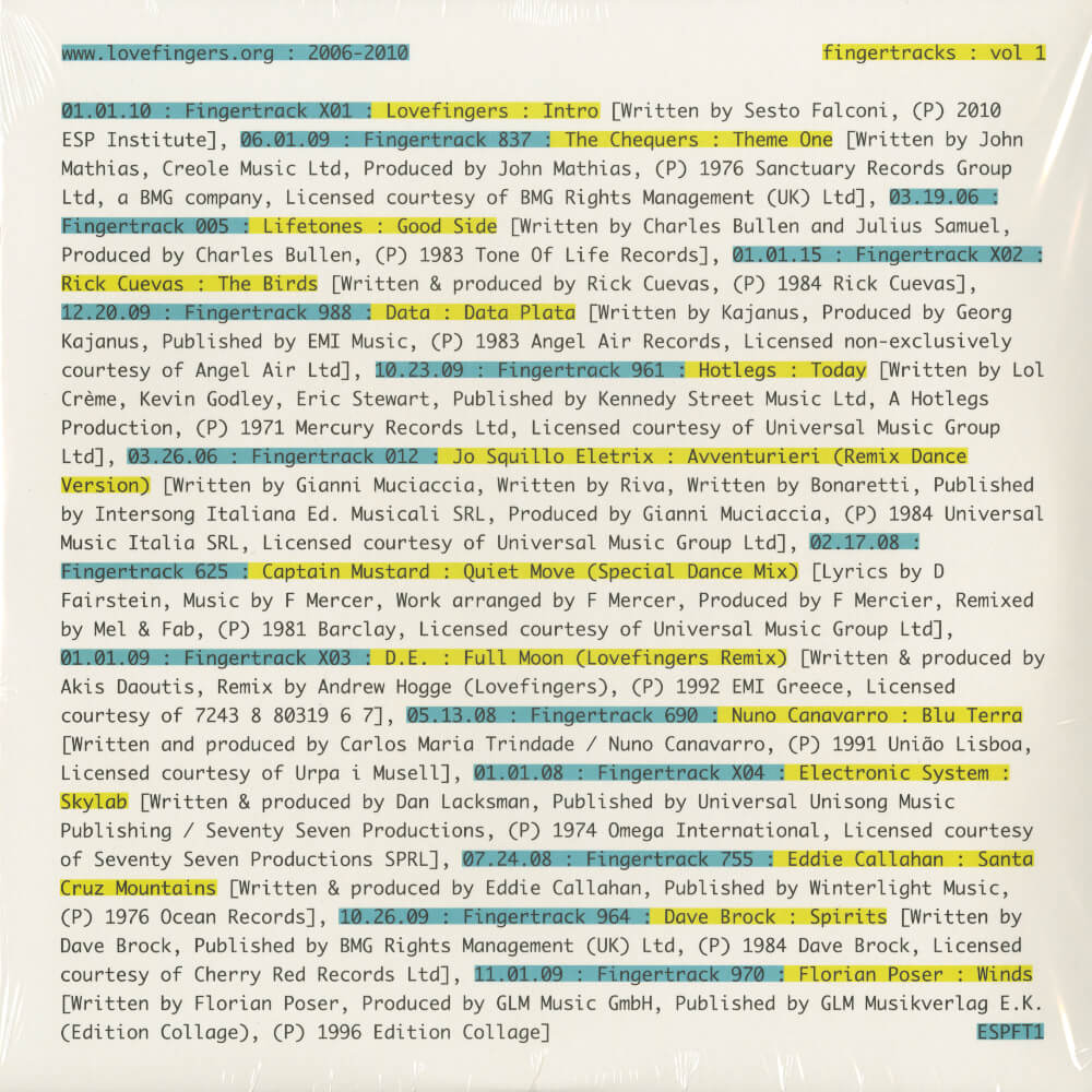 Various – Fingertracks : Vol 1