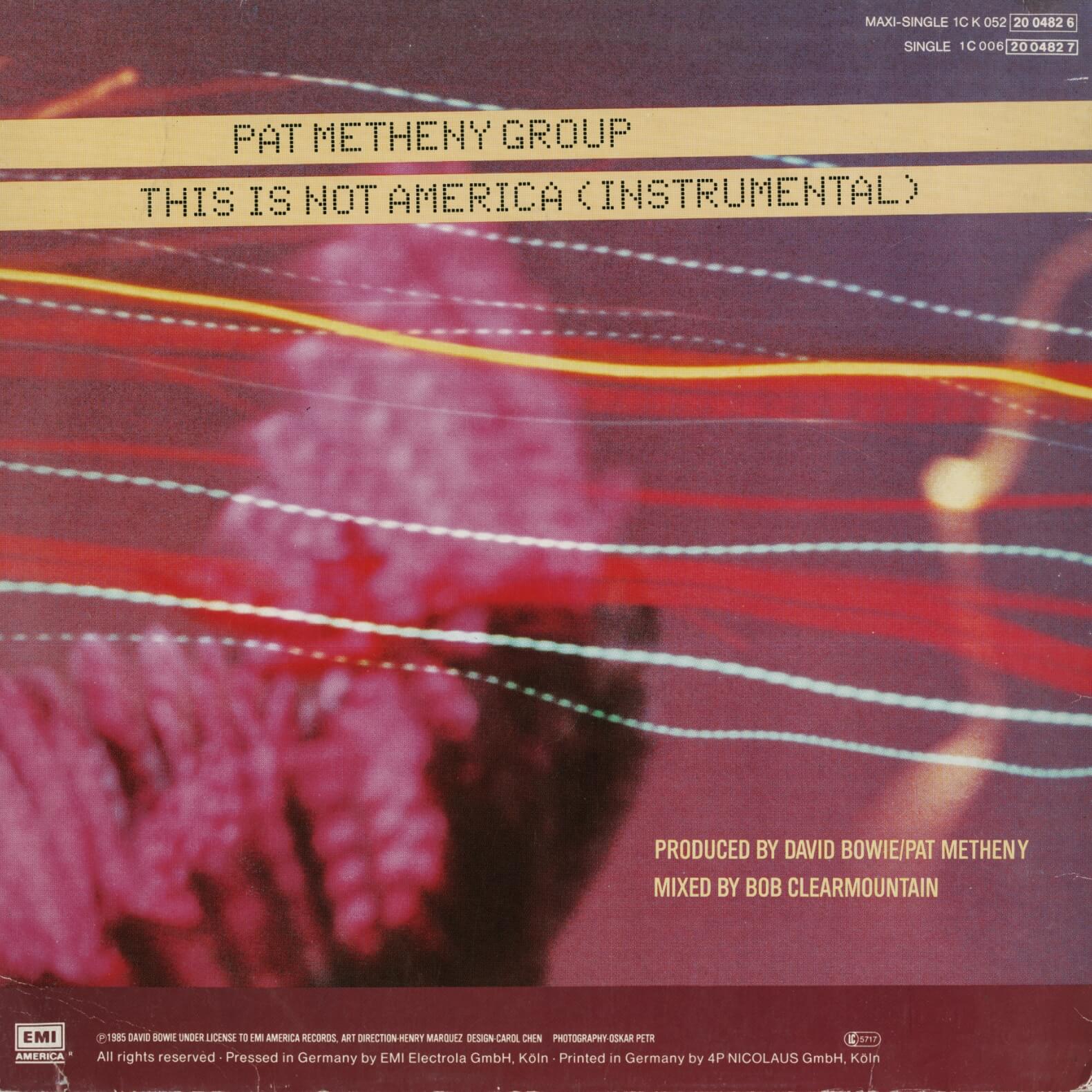 David Bowie / Pat Metheny Group – This Is Not America (Theme From The Original Motion Picture, The Falcon And The Snowman)