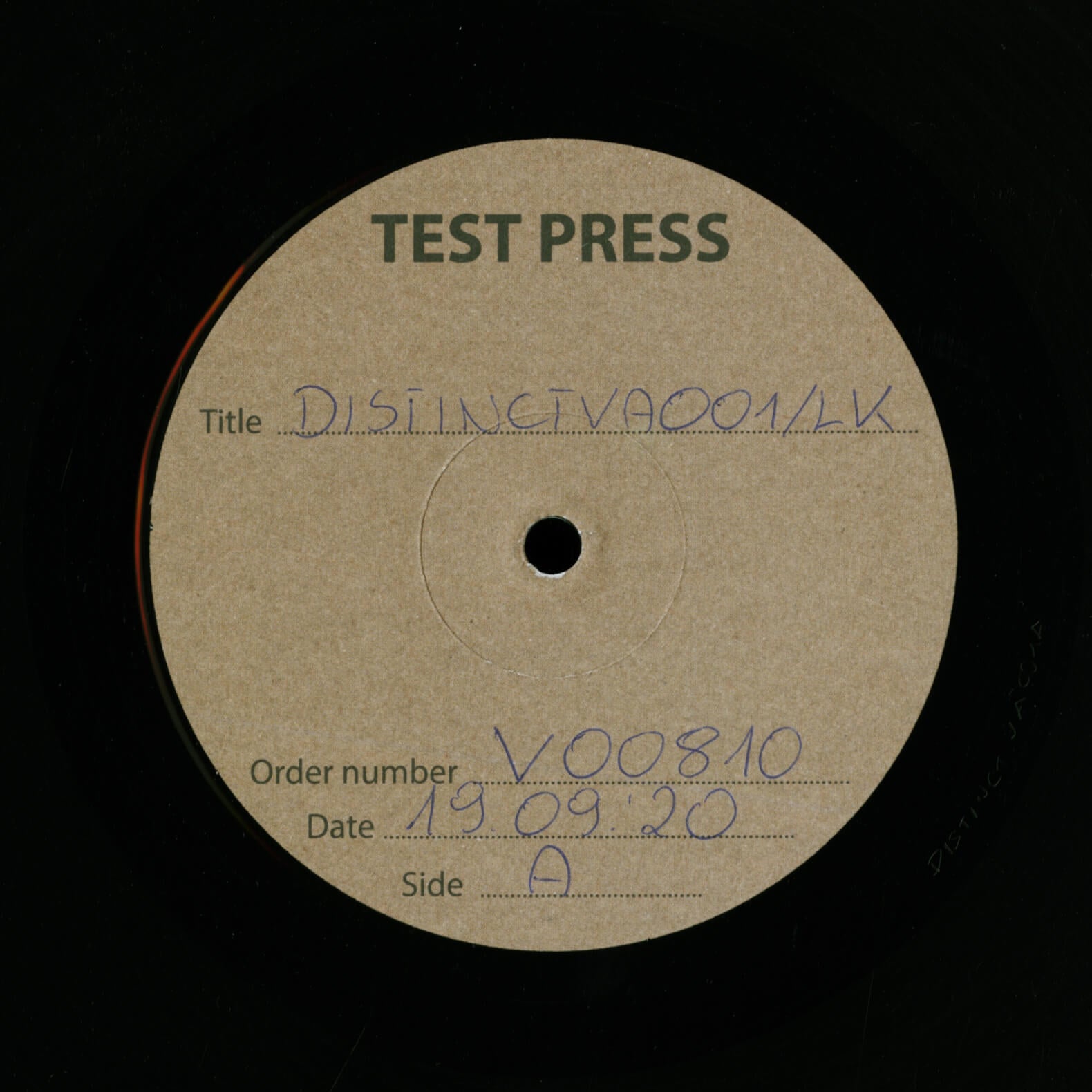 Various – Distinct VA 001 (Test Pressing)