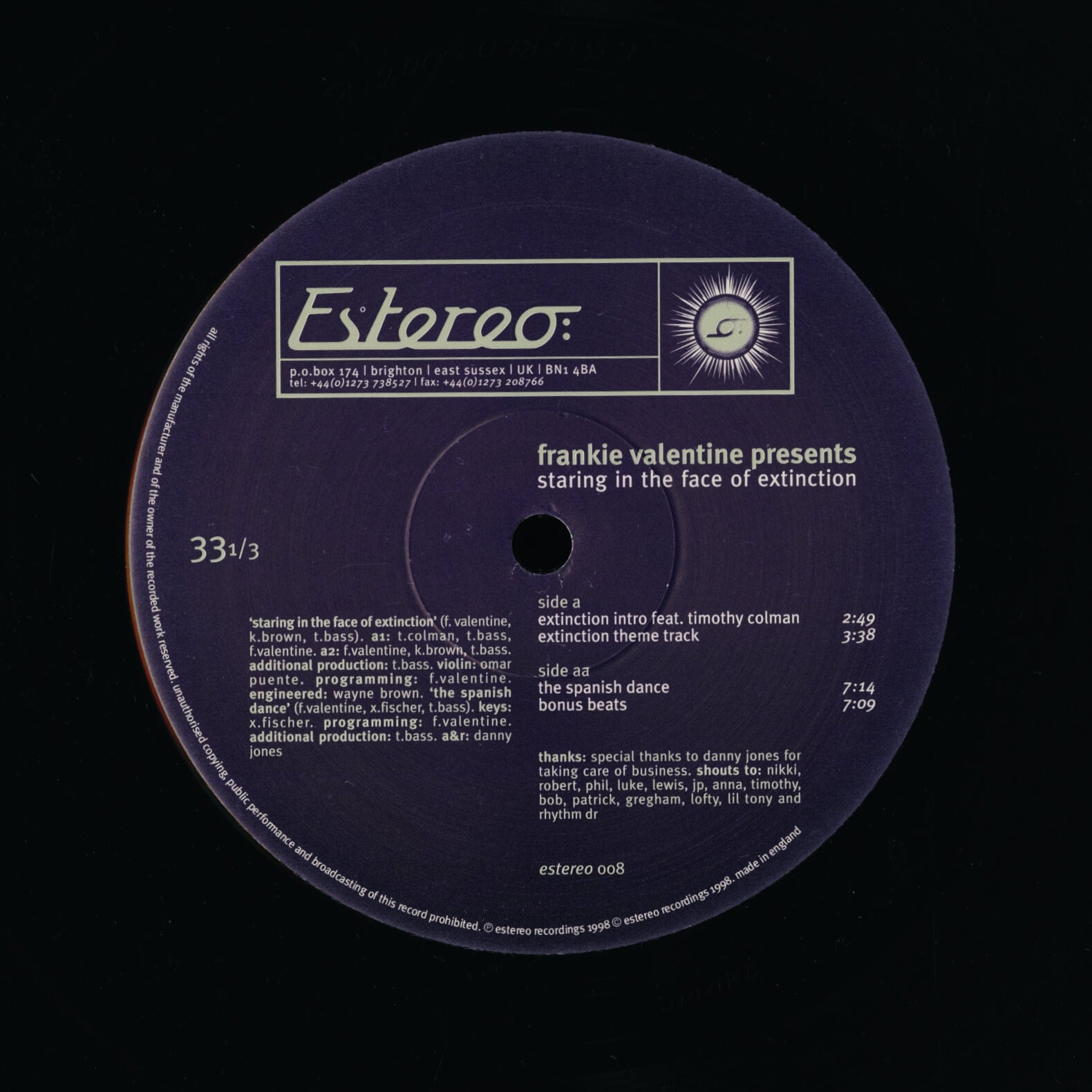 Frankie Valentine – Staring In The Face Of Extinction