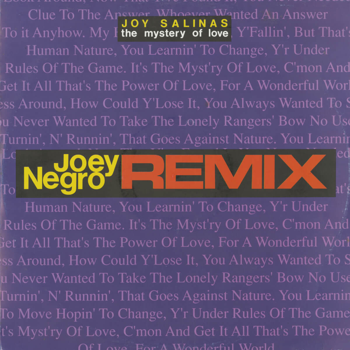 Joy Salinas – The Mystery Of Love (Joey Negro Remixes)