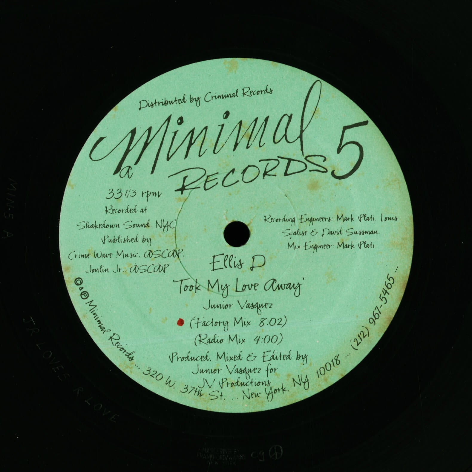 Ellis D – Took My Love Away