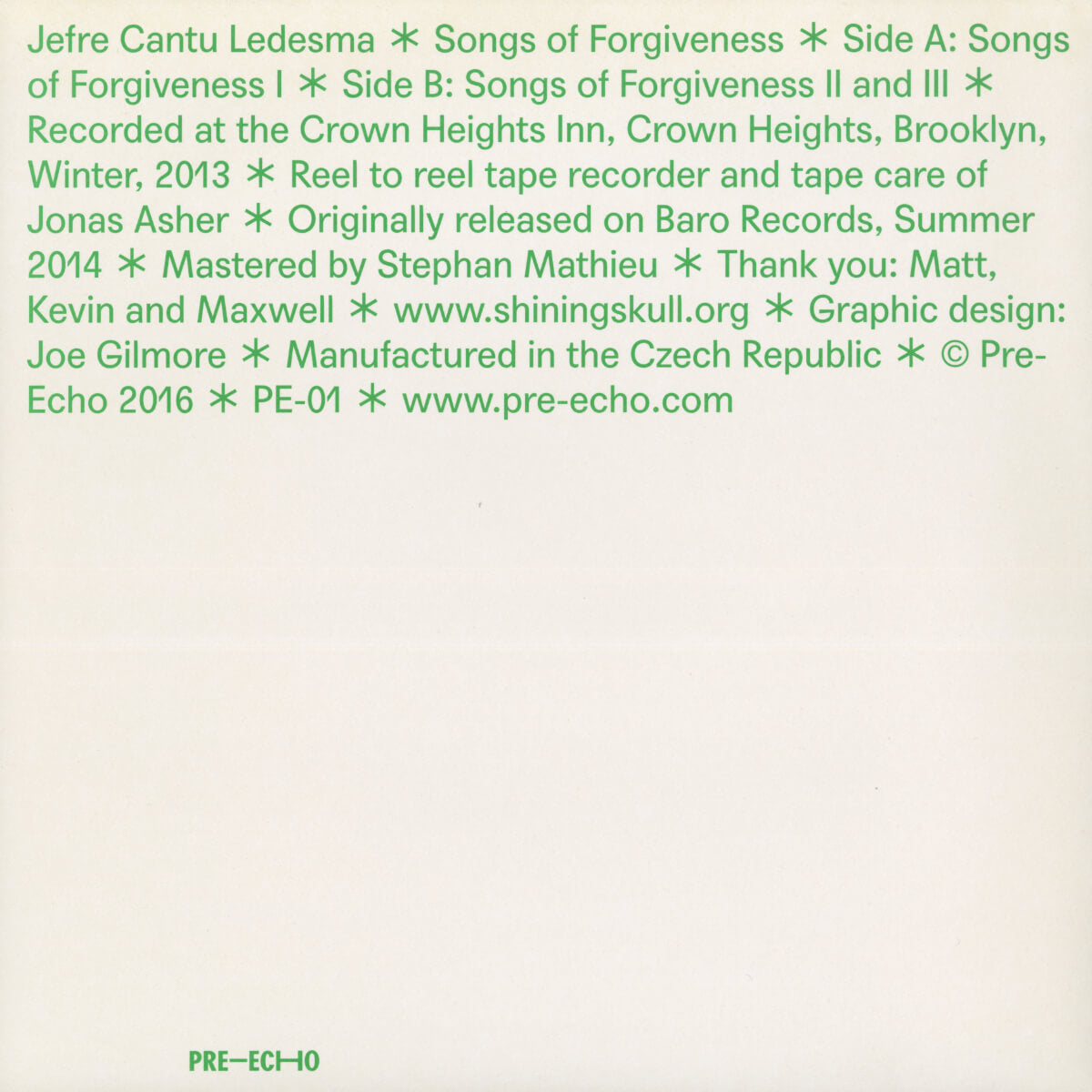 Jefre Cantu-Ledesma – Songs Of Forgiveness