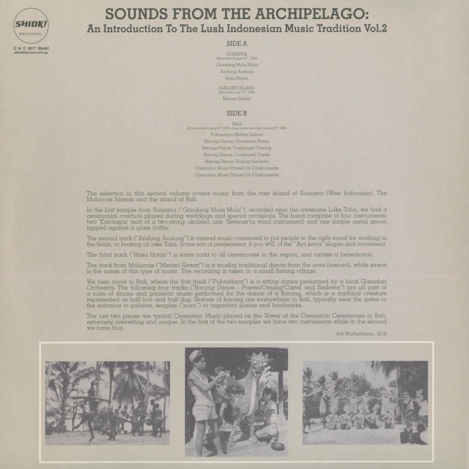 Various – Sounds From The Archipelago: An Introduction To The Lush Indonesian Music Tradition Vol. 2