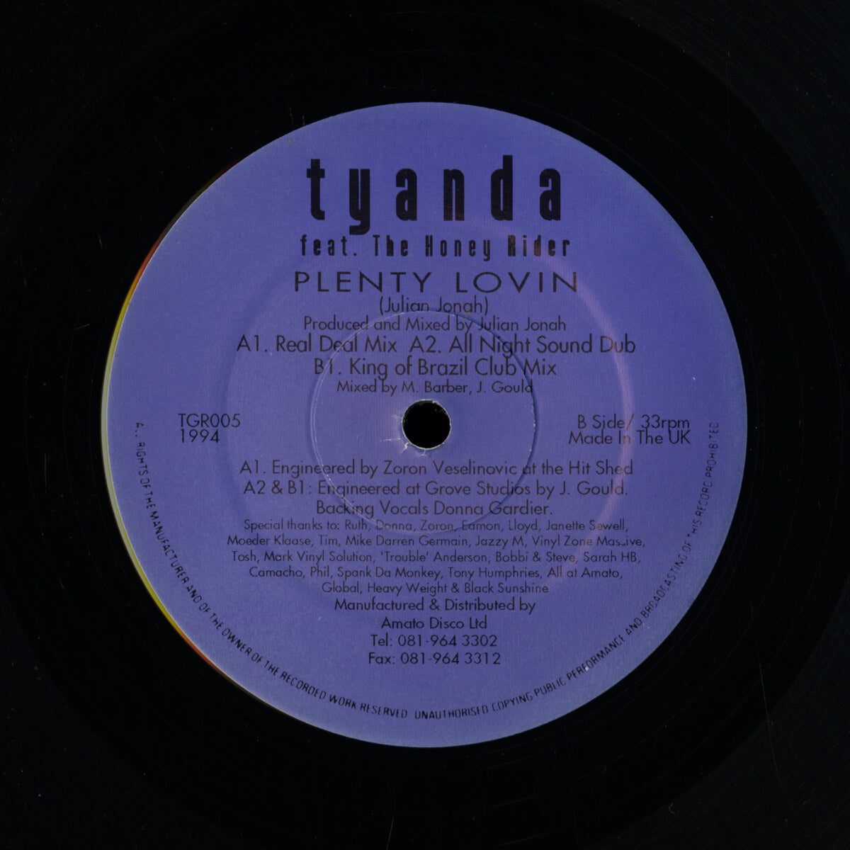 Tyanda Feat. The Honey Rider – Plenty Lovin