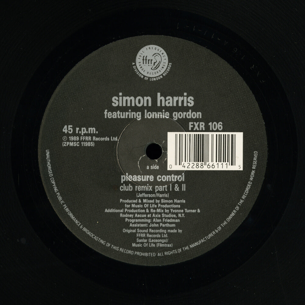 Simon Harris Featuring Lonnie Gordon – I've Got Your Pleasure Control (Club Remix Parts 1 & 2)
