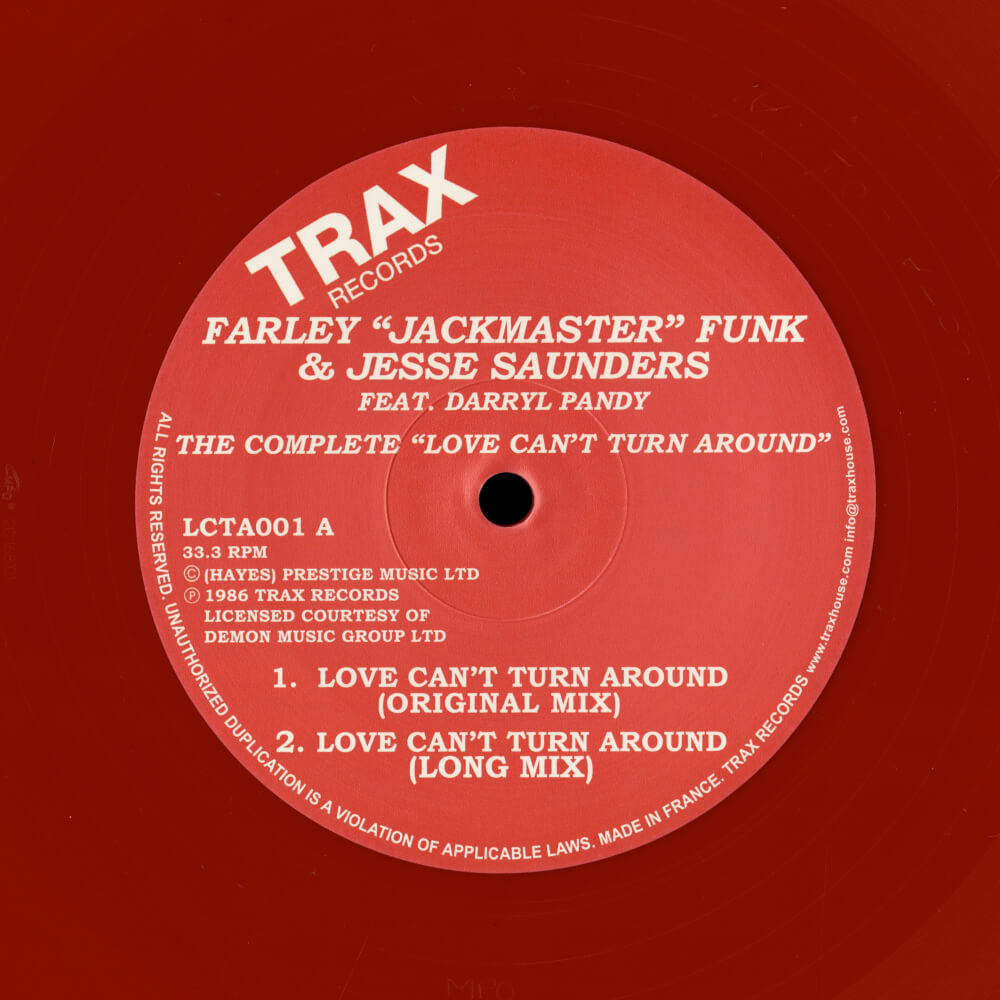 Farley "Jackmaster" Funk & Jesse Saunders Feat. Darryl Pandy – The Complete Love Can't Turn Around (2020 Red Vinyl Reissue)