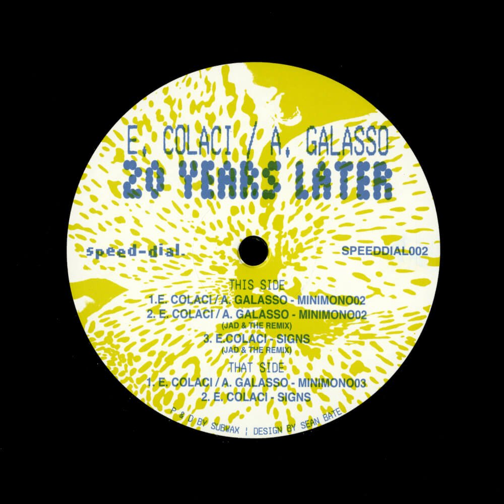 E. Colaci / A. Galasso – 20 Years Later EP (Incl. Jad & The Remixes)